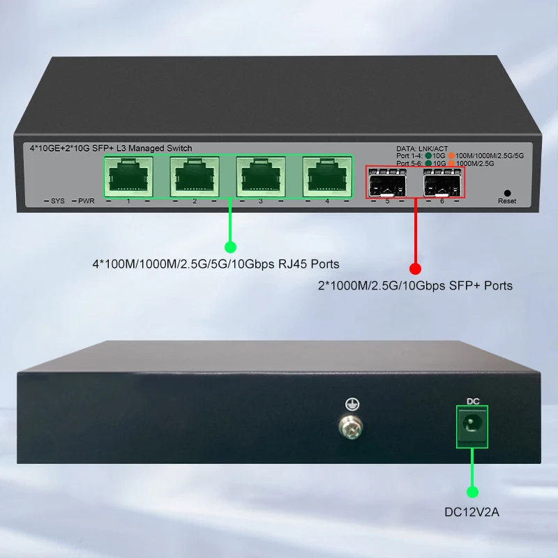 ONTi 4*10GE + 2*10G SFP+ L3 Managed Switch