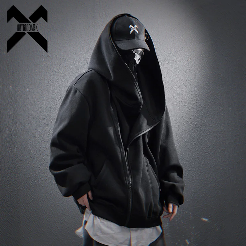 11 BYBB'S DARK 2025 Function Hoodie Men Fashion Loose Zip Up Sweatshirt Harajuku Hip Hop Streetwear Hoodies Oversized Techwear