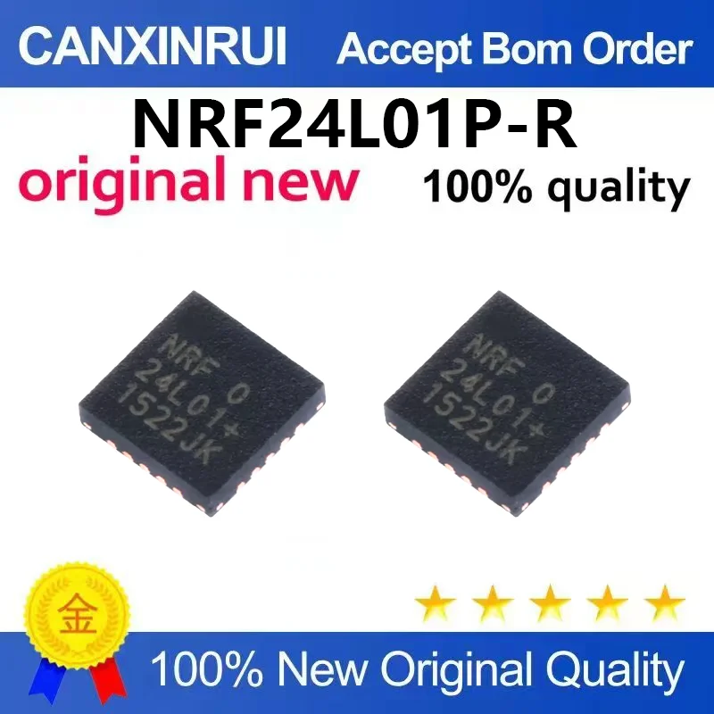 （5pcs-100pcs）Original genuine NRF24L01P-R 24L01 QFN-20 packaged 2.4GHz wireless RF receiver chip