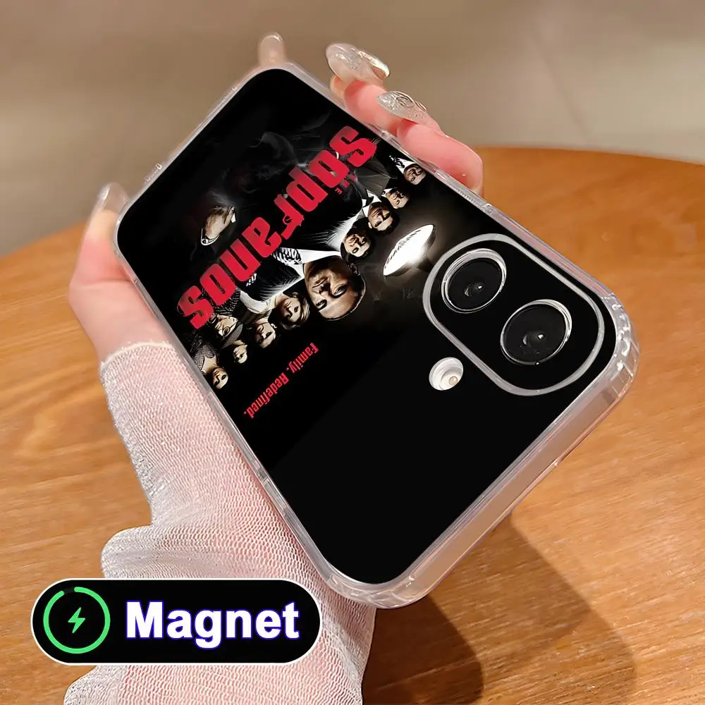

Fashion Sopranos Phone Case for iPhone 17 16 15 14 13 12 11 Air Pro Max Plus Mini Soft TPU Clear Magsafe Cover
