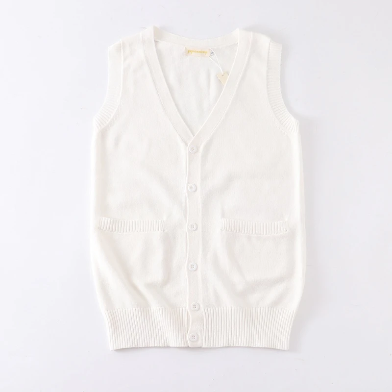 Giappone JK Maglione Uniforme scolastica Giacca multicolore Studenti Primavera e autunno Maglione cardigan senza maniche uniforme scolastica con scollo a V