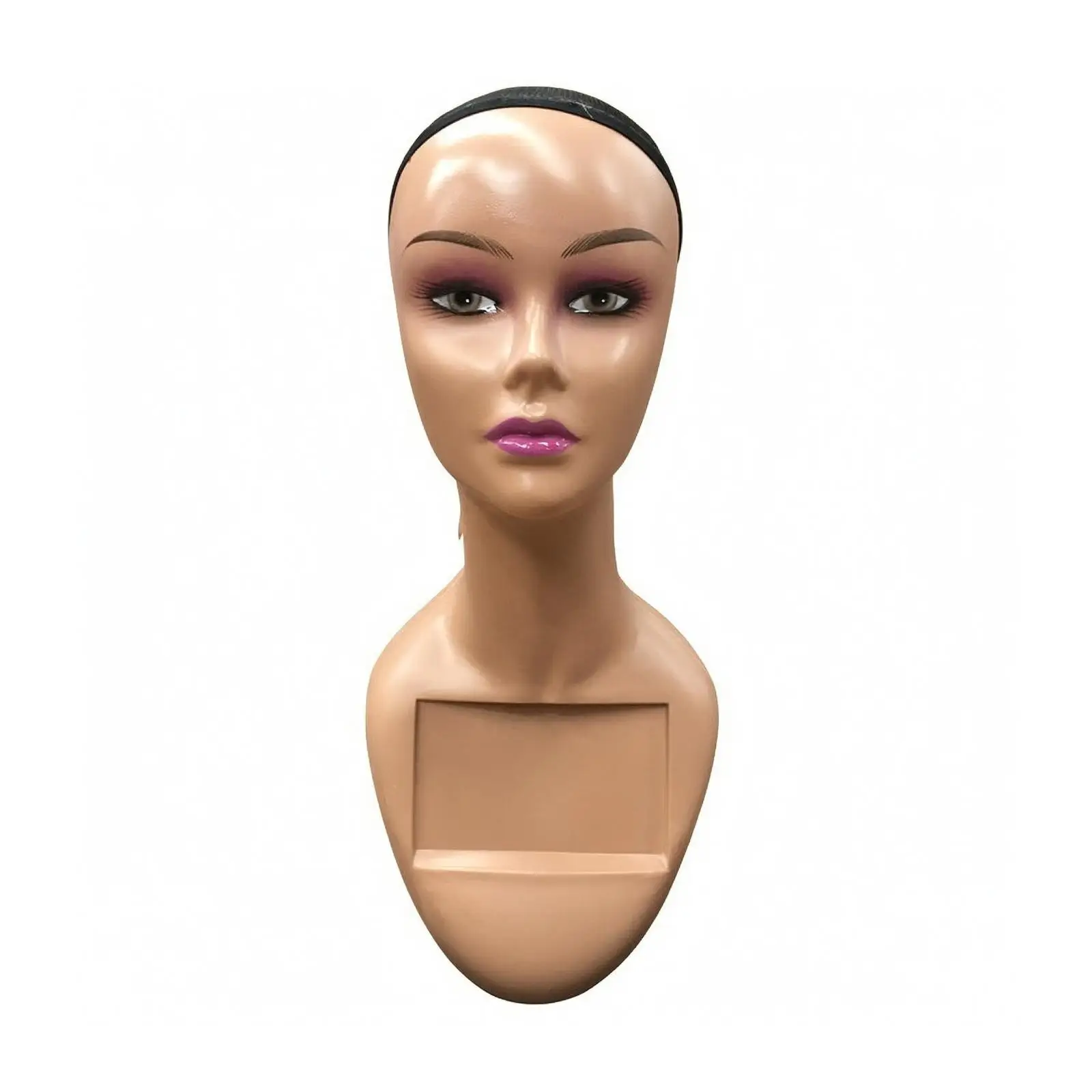 Display Mannequin Head Female Bust Form for Wig Hat Scarf Necklace Showcase Stand PP Material