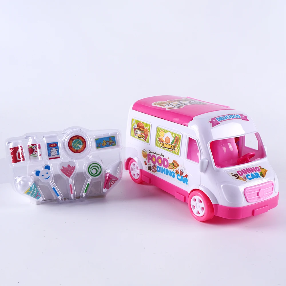 1:12 Dollhouse Ice Cream Truck Baby Bed Simulation Miniature Scene Display Dessert Car 벙커침대 Bathroom Kitchen Toy For Girl