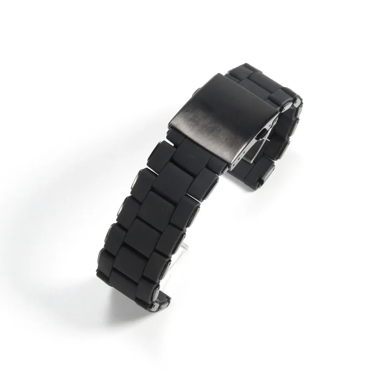 24/26/28 мм твердый браслет из нержавеющей стали для Diesel DZ7396 DZ7370 DZ4289, ремешок для часов со стальным корпусом и резиновым покрытием, металлический ремешок