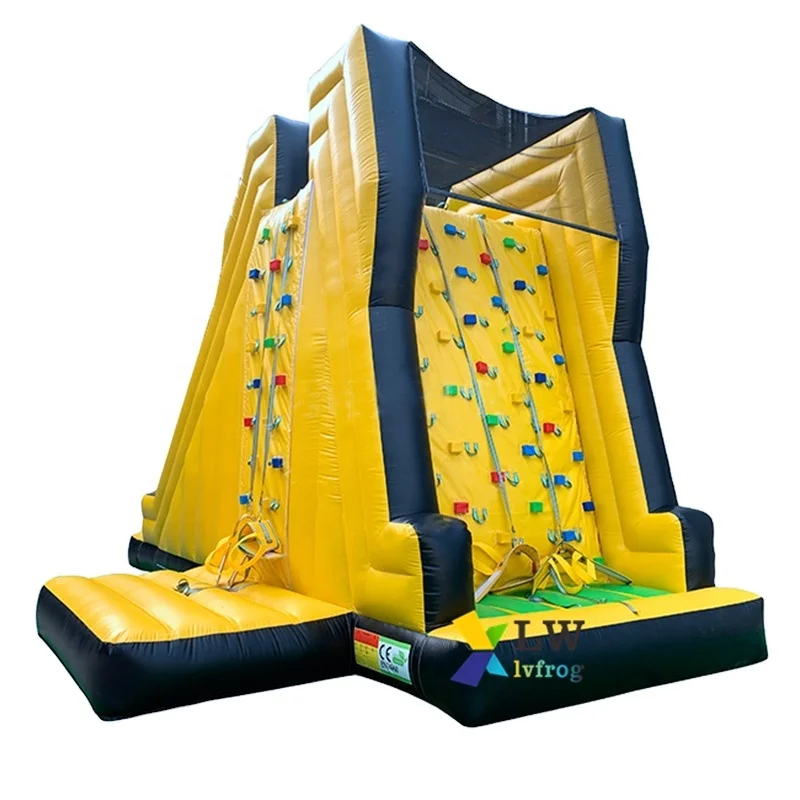

Custom Commercial Kids Amusement Park Adults Climbing Sports Games Outdoor Inflatable Rock Climbing Wall With Slide