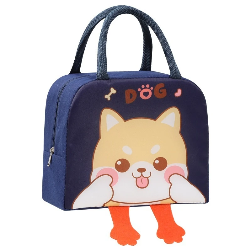 Portable cartoon lunch box bag 3D insulated lunch box thickened aluminum lunch box for students