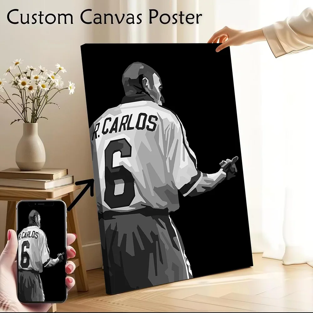 Roberto Carlos BW Canvas Poster Customizable Pictures Wall Art Canvas Painting for Living Room Decoration Gaming Wand Deko Home