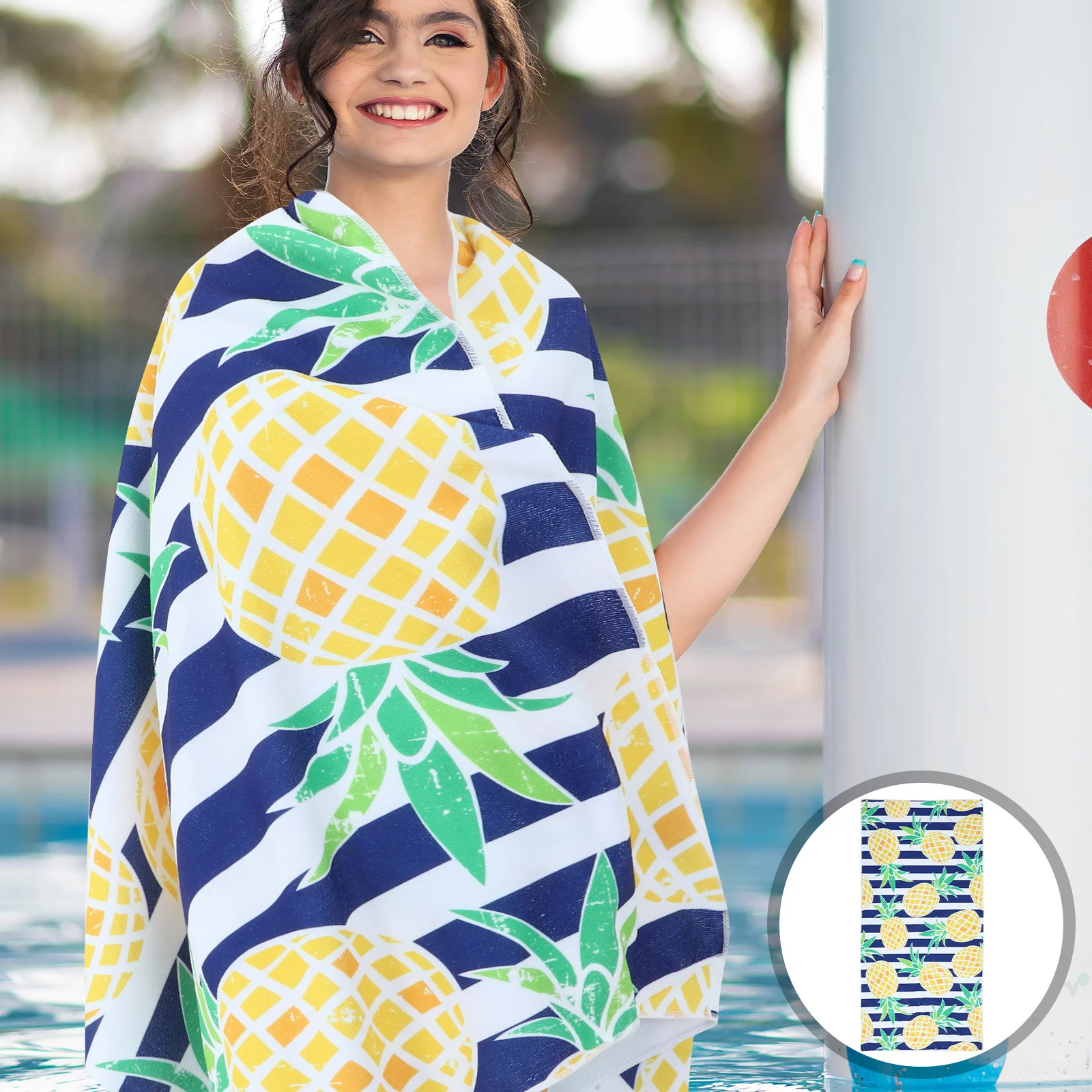 

Fruit Pattern Large Quick Dry Beach Towel Soft Superfine Fiber for Travel Swimming Camping Yoga Outdoor Recreation