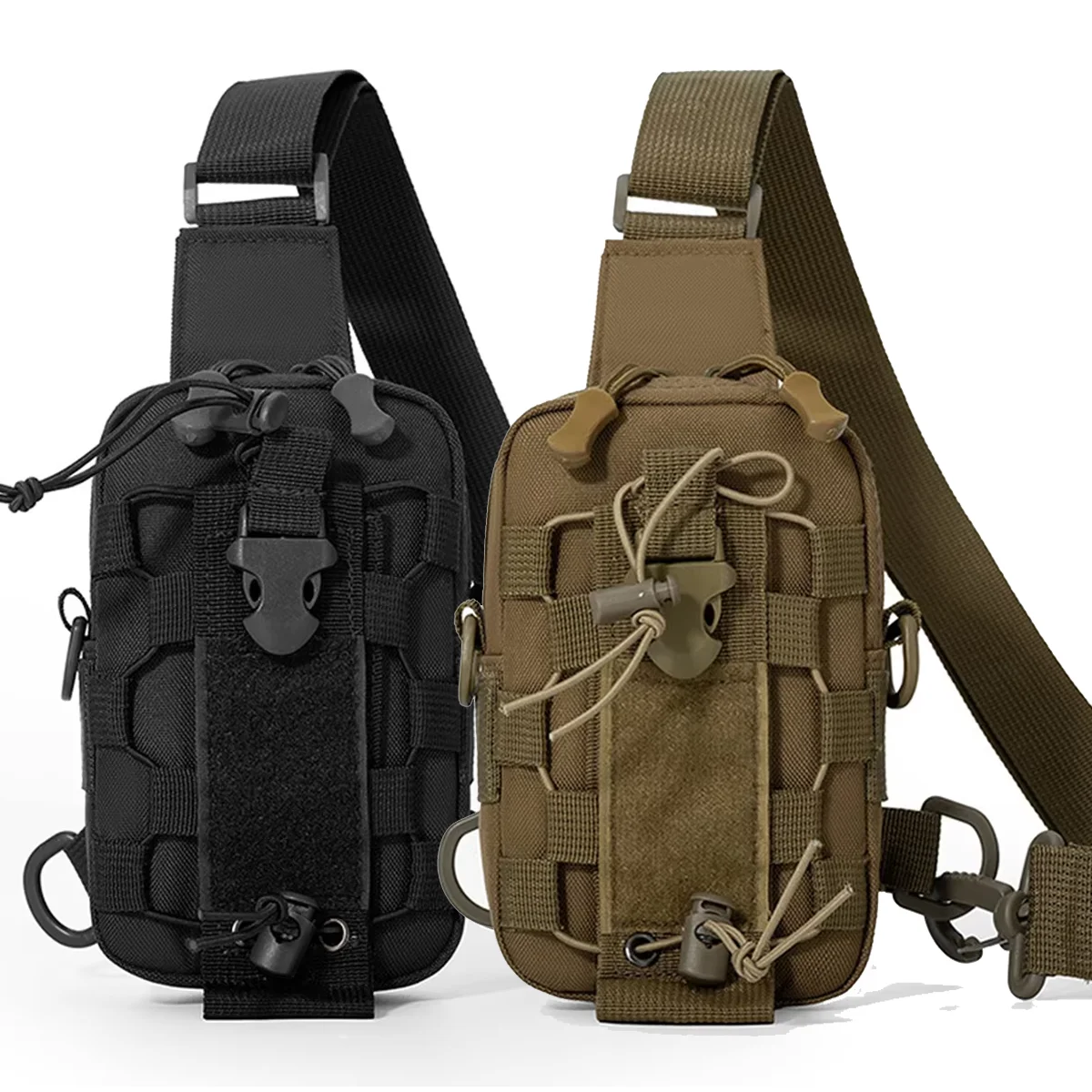 Men Women Water Bottle Bag Cross-Body Cup Carrier Multi-Functional Protective Cover for Camping Outdoor Chest Pack Hiking Travel