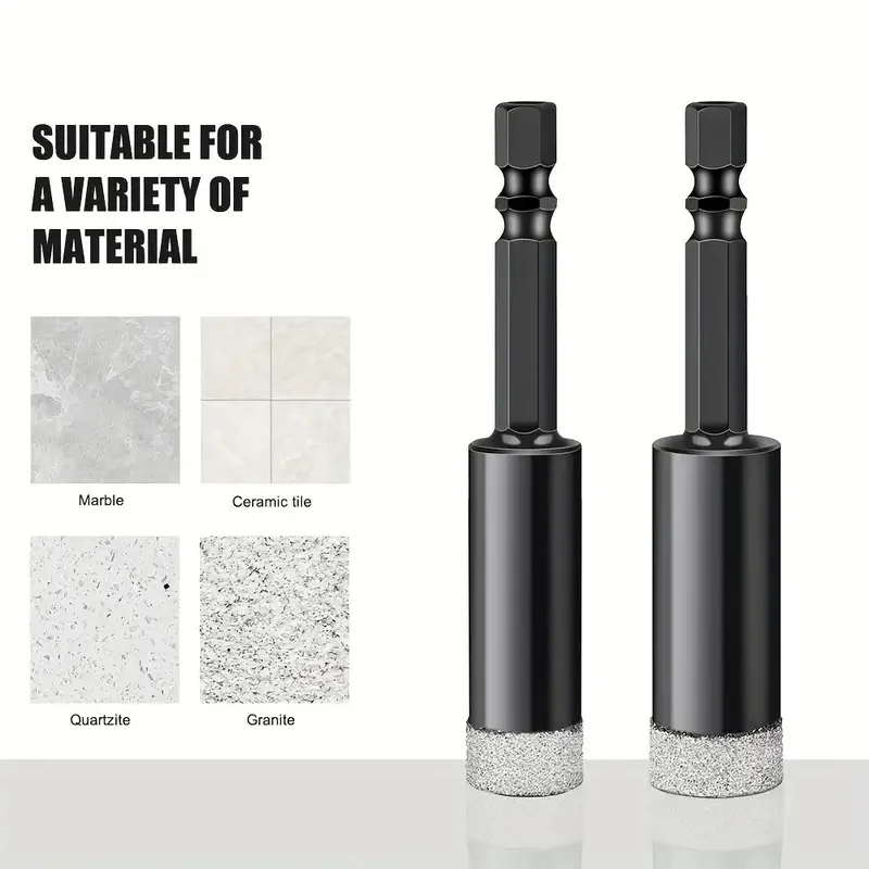 Diamante brocas secas soldadas, liberação rápida, haste sextavada, furo viu cortador para granito cerâmico do mármore da porcelana, núcleo do tijolo