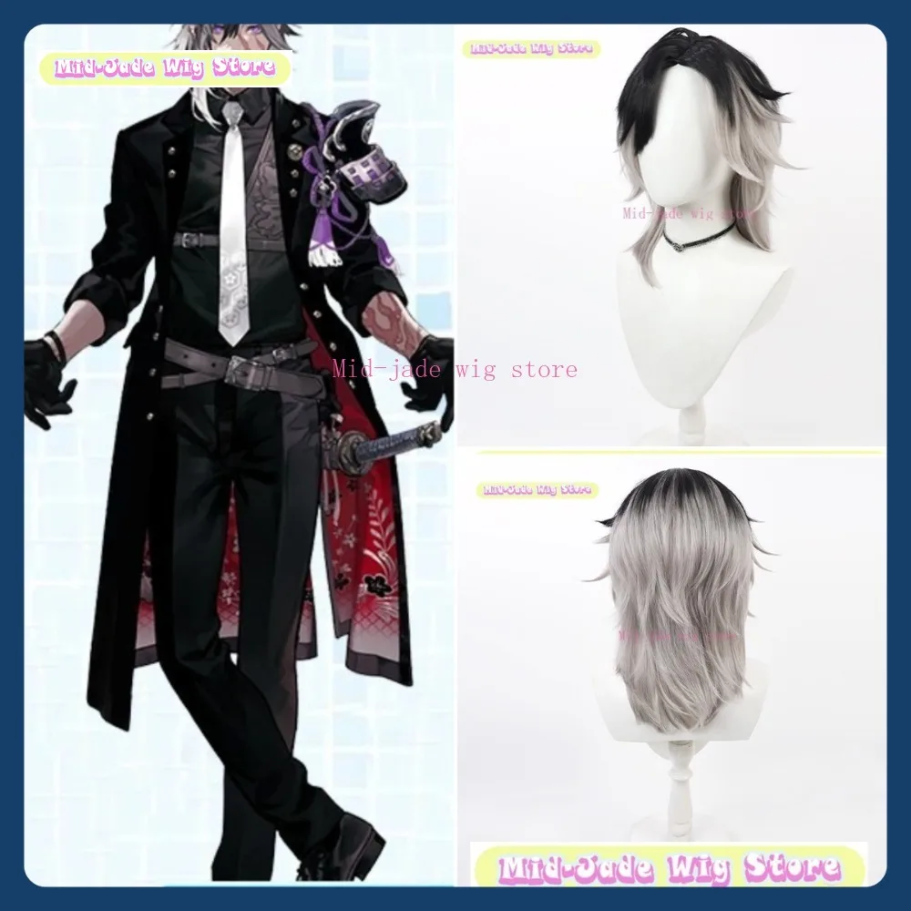 

Mid-jade Wig Store Touken Ranbu Jikkyu Mitsutada Cosplay Wig Anime Game Role-playing Halloween Party Performance Synthetic Hair