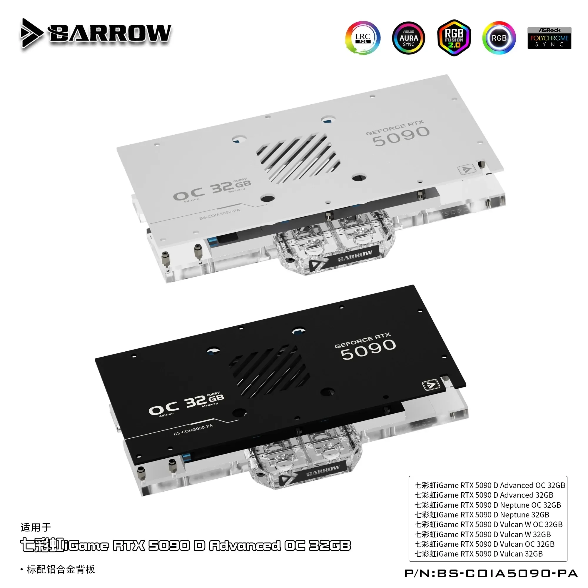 Barrow BS-COIA5090-PA GPU Wate - Rtx 5090 32Gb review and price