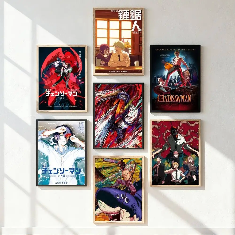 جديد الرسوم المتحركة C-منشار M-Man Reze قوس المشارك ذاتية اللصق الفن ورق مقاوم للماء ملصق مقهى بار غرفة جدار ديكور