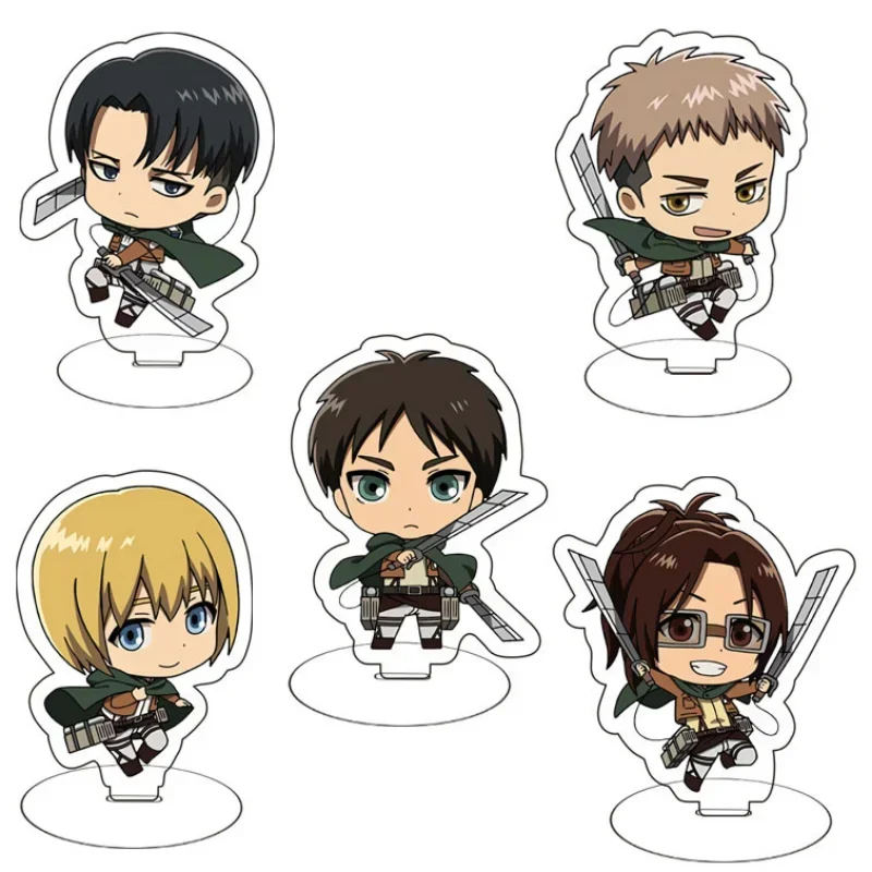 Attack On Titan Cute Anime Figure Acrylic Stand Model Plate Desk Decor Holder Sign Keychain, Xmas Gifts 8cm Arcane Keychains