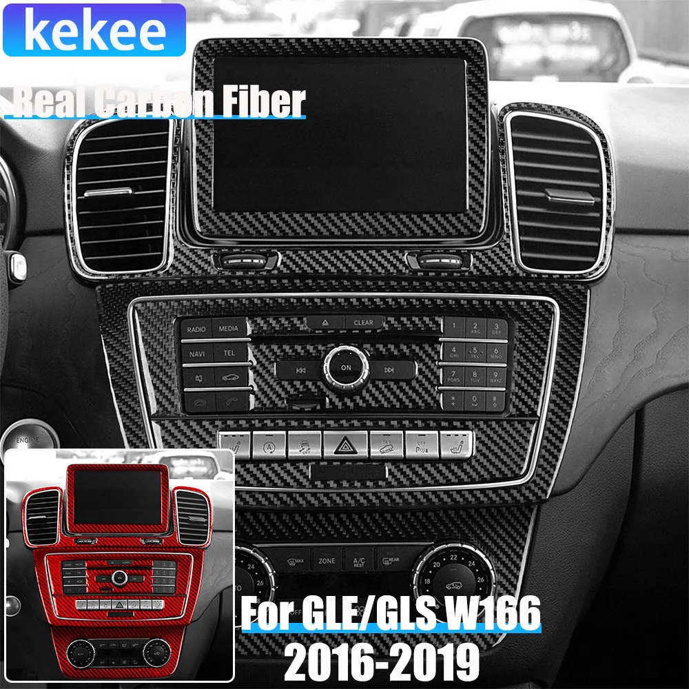 

Real Carbon Fiber Car Accessories Center Console Set Trim Cover Soft Sticker For Mercedes-Benz W166 GLE/GLS 2016 2017 2018 2019