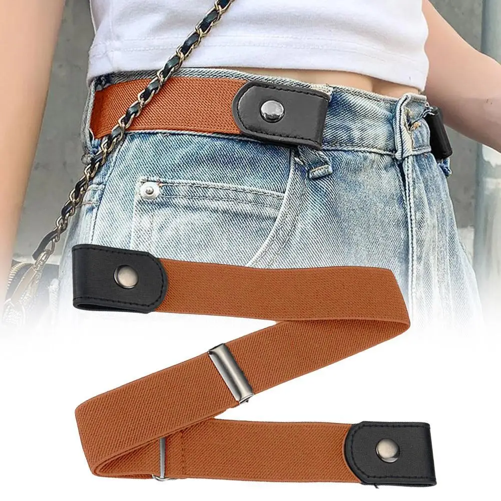 Adjustable Buckle-Free Belt Stretch Elastic Waist Band Invisible Belts Jean Pants Dress No Buckle Easy To Wear For Women Men