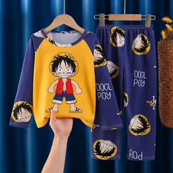 Luffy Short Sleeved Children's Pajamas Set for Boys and Girls Home Clothing Baby Air Conditioning Clothing Autumn and Winter