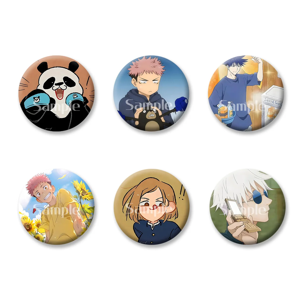 

Jujutsu Kaisen Itadori Yuji Gojo Satoru Flash Badge Keychains Makeup Mirror Fridge Magnet ACG Goods Anime Cartoon Peripherals