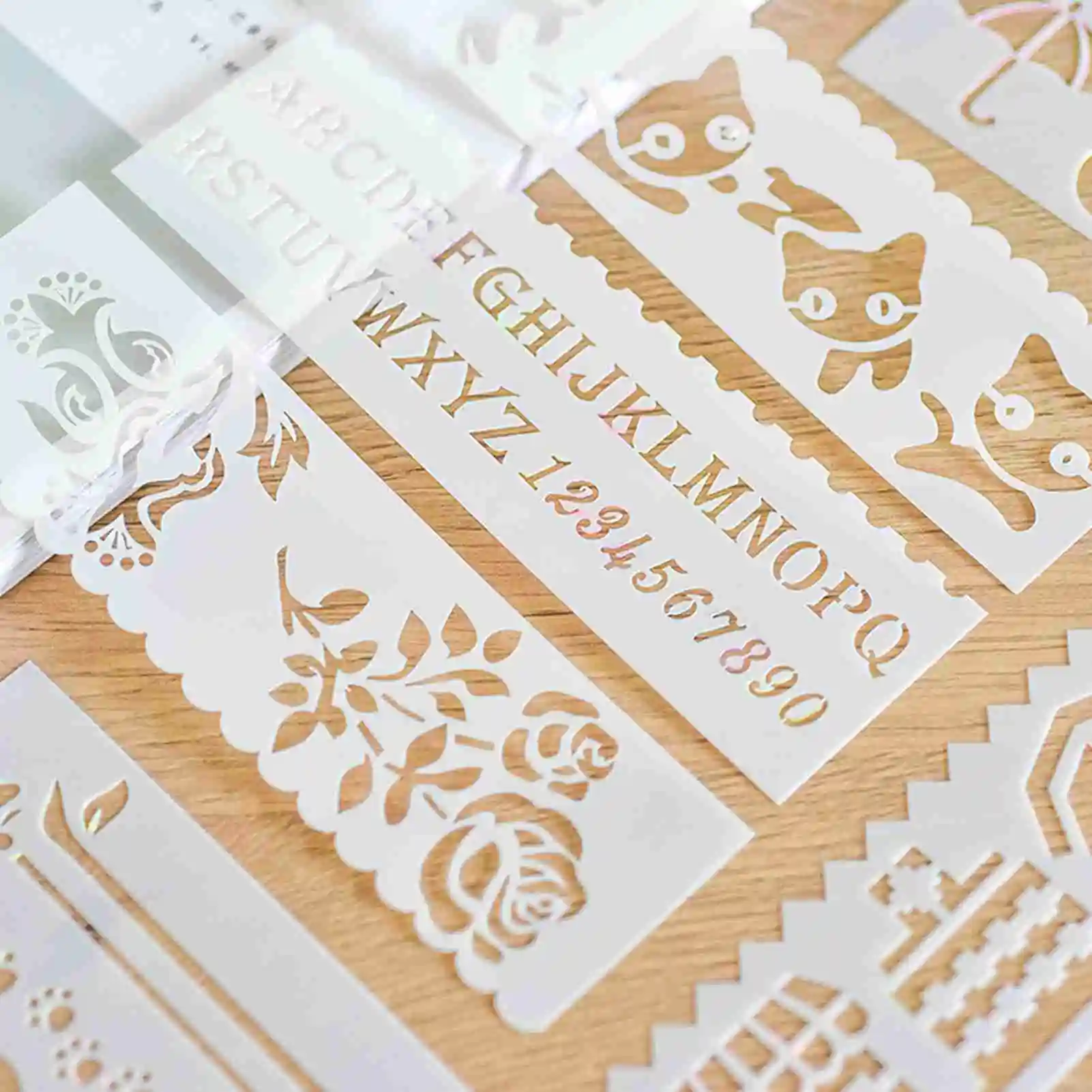 Multi-functional Drawing Stencils Straight & Wavy Lines Rulers Hollow Out Design PP Templates Reusable for Children Students DIY