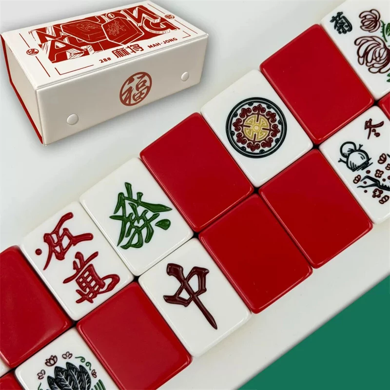 Hot Japanese family mahjong yellow blue mini travel portable folding positive machine thugs playing small mahjong