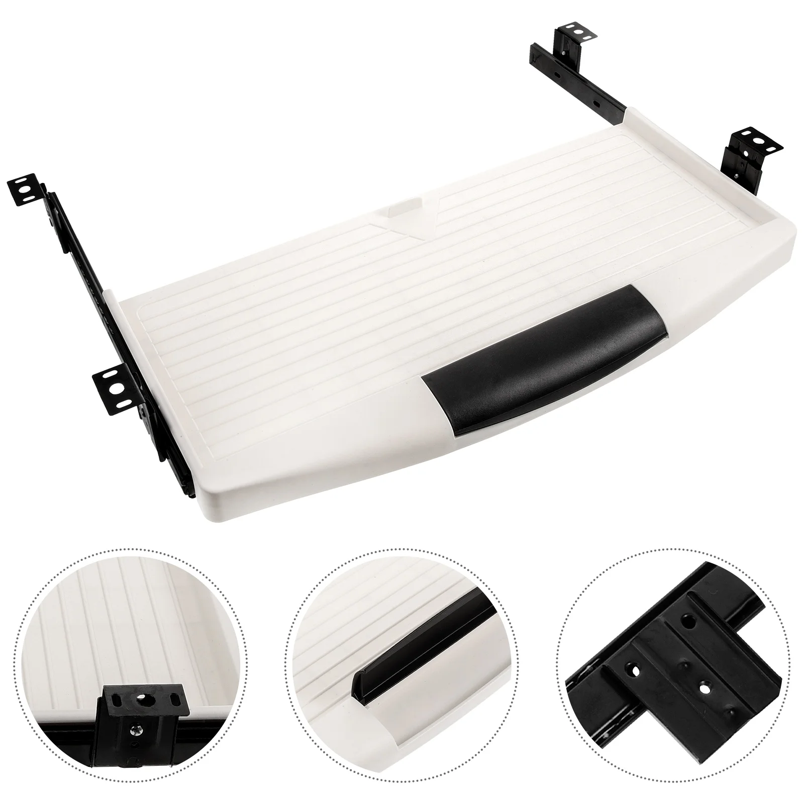 

27Wide ABS Plastic Keyboard Computer Desk Laptop Parts Drawer Style Multi Function Storage Plate Under Desk Keyboard