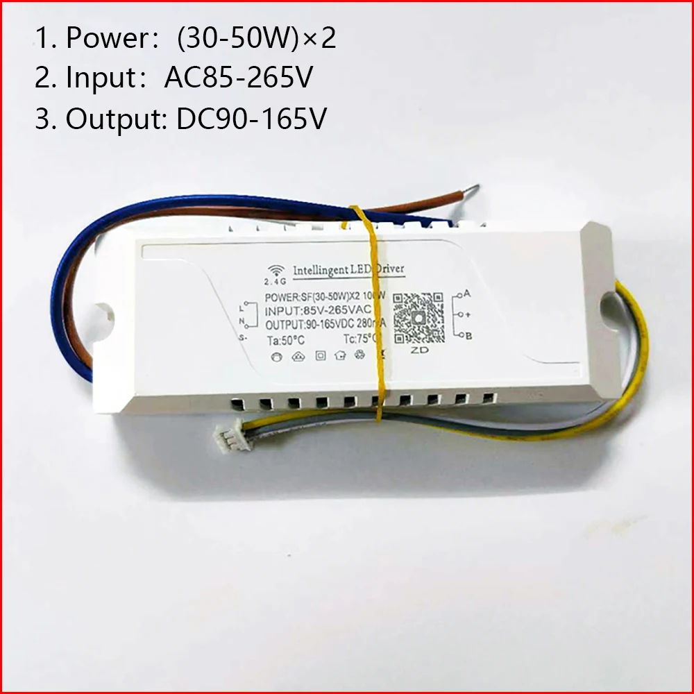 Kontrola aplikacji sterownik ledisolacji 2.4G zdalnie sterowany inteligentny transformator LED (40-60W)X2 AC wejście 85-265V dla ściemniania kolorów