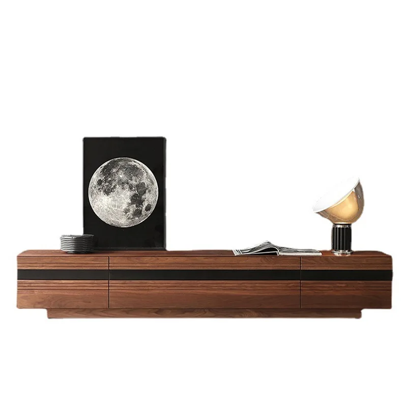 

Black walnut all solid wood TV cabinet, cherry wood floor cabinet living room cabinet