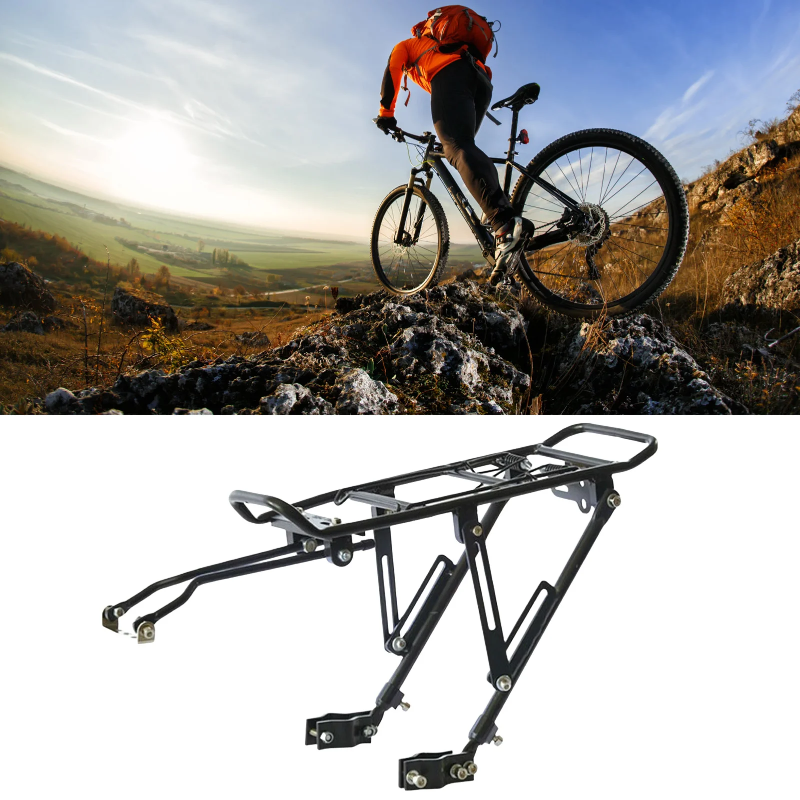 Bicycle Rear Luggage Cargo Rack Alloy Carrier Bracket Tailstock Holder Bicycle Rear Cargo Rack Rear Bike Rack For Cycling parts