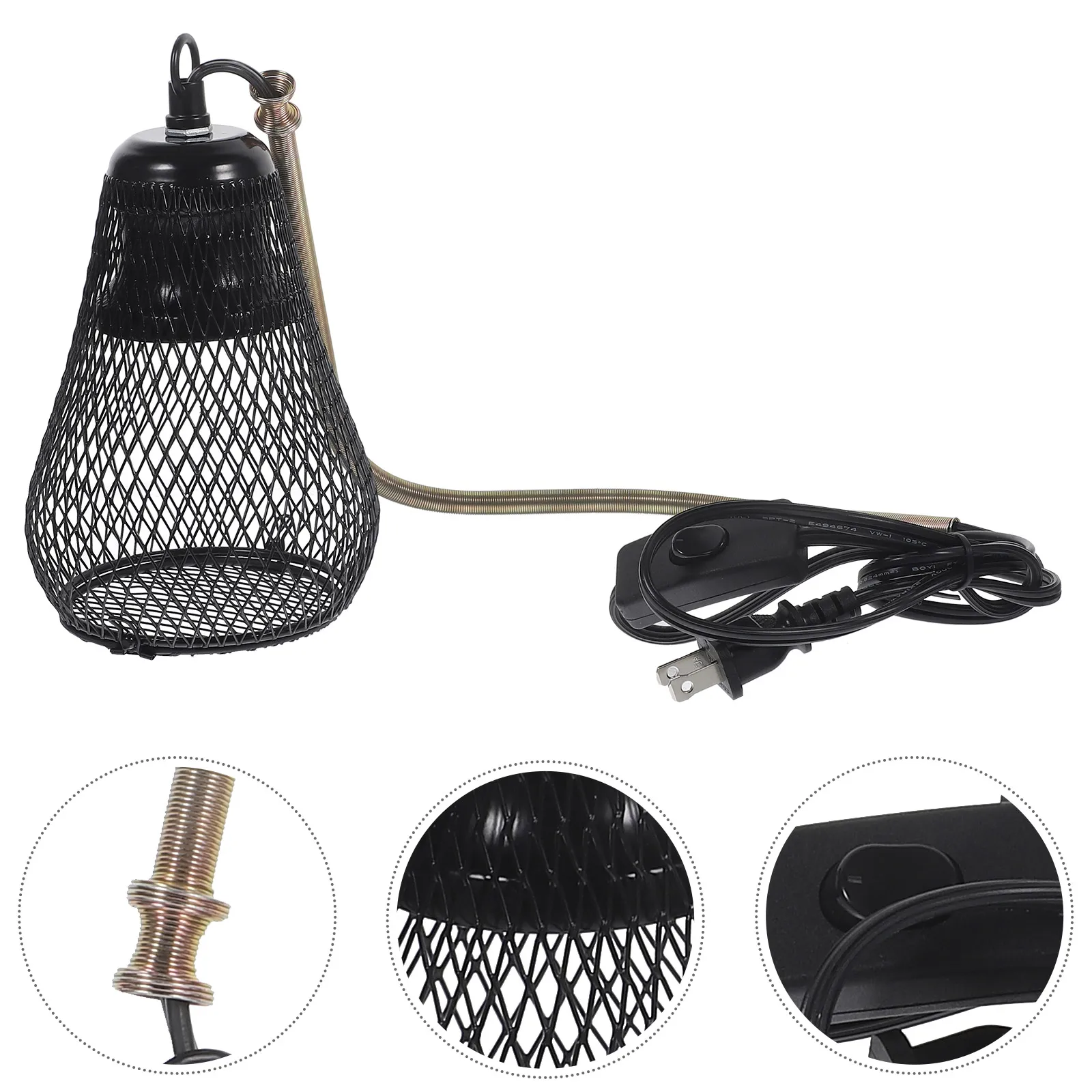 

Reptile Heating Lamp Shade Anti-Scald Lamp Mesh Cover With Hook Durable Cover For Turtle Hamster Cage Reptile