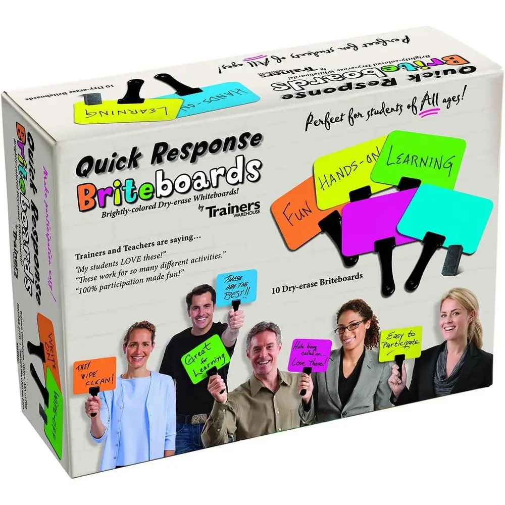 مجموعة ألواح المسح الجاف النابضة بالحياة مكونة من 10 قطع |   مثالية للتعلم التفاعلي والقرارات الجماعية |   حجم صغير للفصول الدراسية والميتي