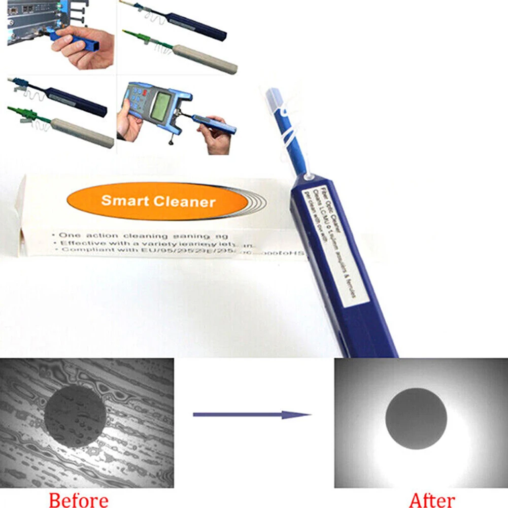 Fiber Cleaning Pen Reliable Fiber Optic End Face Cleaning Pen for LC/MU Connector Extends Longevity of Equipment