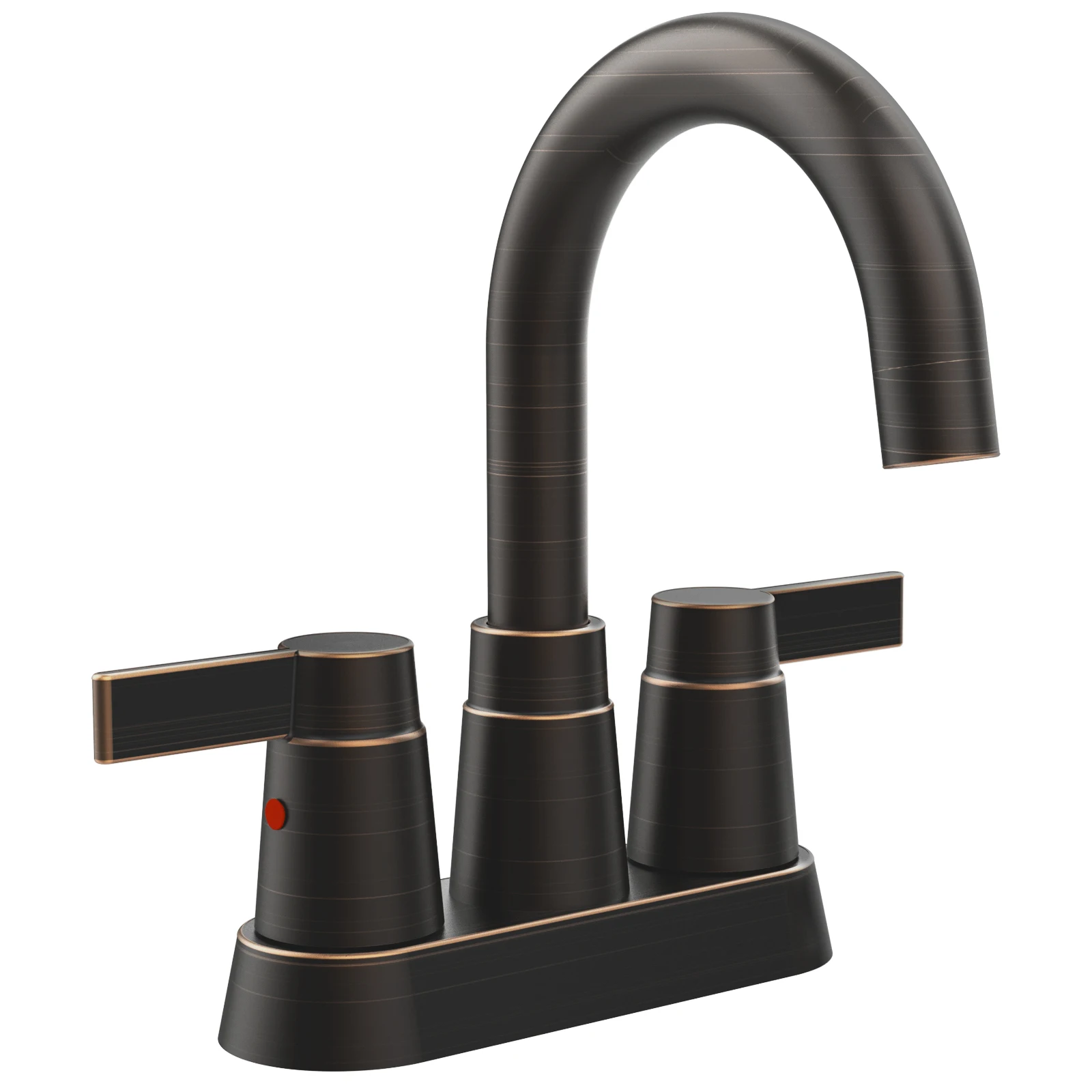 

Bathroom Faucet Oil Rubbed Bronze 2-Handle Bathroom Sink Faucet 360 Degree High Arc Swivel Spout Centerset