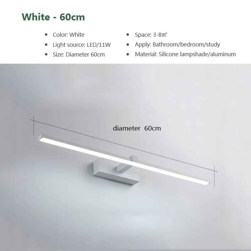 DARHYN LED Mirror Wall Lamp White/Black 3