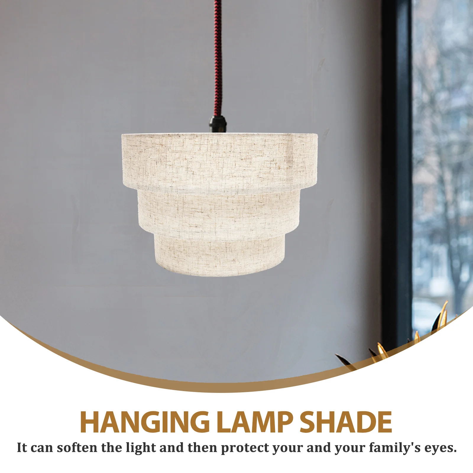 

Extra Large 3-Tier Lampshade Linen Modern Layered Floor Lamp Shade Pendant Lamp Shade Replacement Drum Lampshades for Home