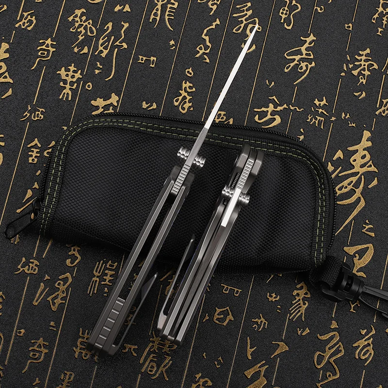VG10 steel sheet titanium alloy zirconium inlaid horse/titanium horse handle folding knife outdoor self-defense camping knife