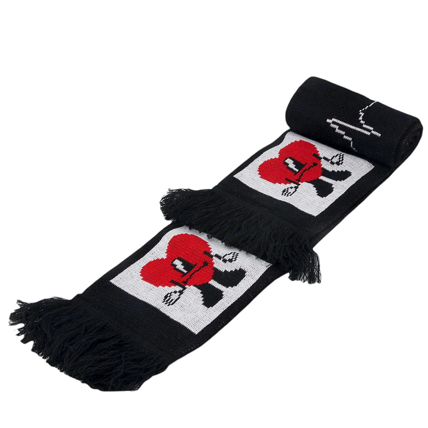 Bad Bunny Scarf Winter Knitted Bufanda Gift From Fans Shawl Soft Acrylic unisex With Fringe Black