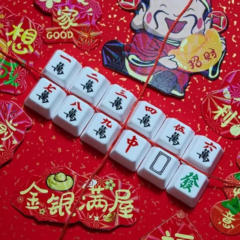 Mahjong Custom Keycaps Ceramic Keycap F Area Cherry Profile Keycaps for Mechanical Keyboard Key Caps Chinese Culture DIY Gifts