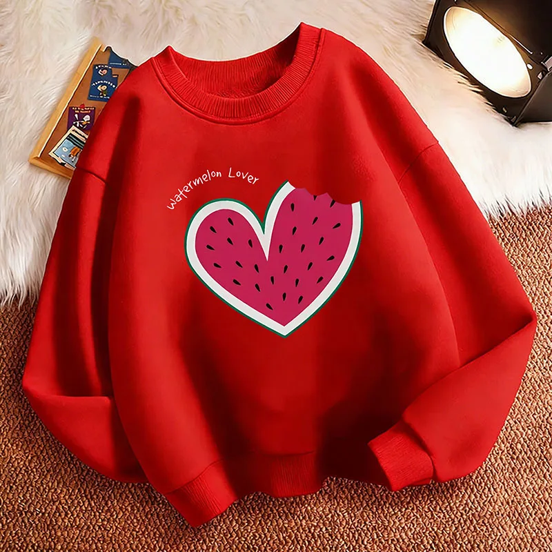 O-neck Pullover Sweet Watermelon Lover Printed Hoodie Kids Y2k Children's Sweatshirt Hoody Girls Casual Hoodies Hip Hop Clothes