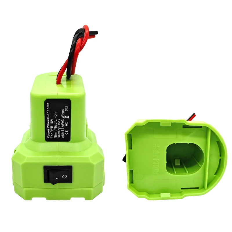 DIY Power Adaptor Connector Compatible for RYOBI 18V Lithium NiMH Batteries with 14 AWG Wires for DIY Remote-controlled Toy Cars