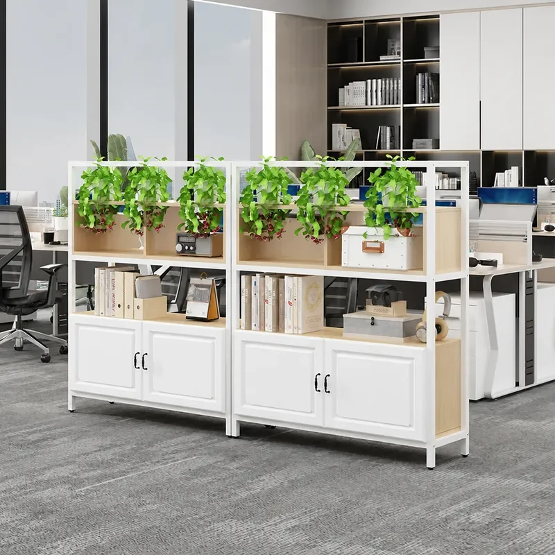 Customizable Partition Cabinet Office Flower Slot Table Edge Low Storage Unit Wrought Iron File Cabinet Multi Layer Display