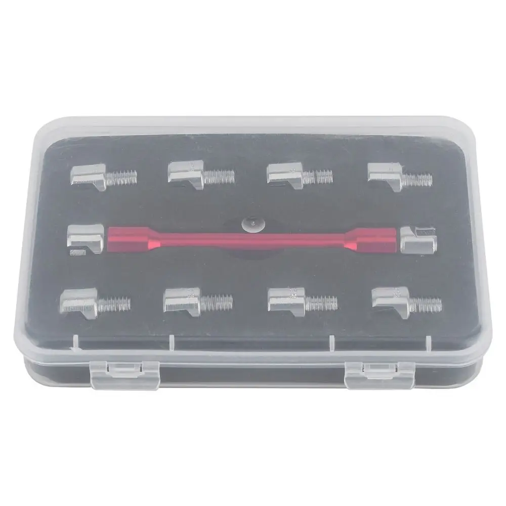 

1 SET Mini Red Spoke Wrench 5.0-6.8mm 93mm/3.7in CNC Spanner Durable Spoke Wrench Head Most Motorbikes