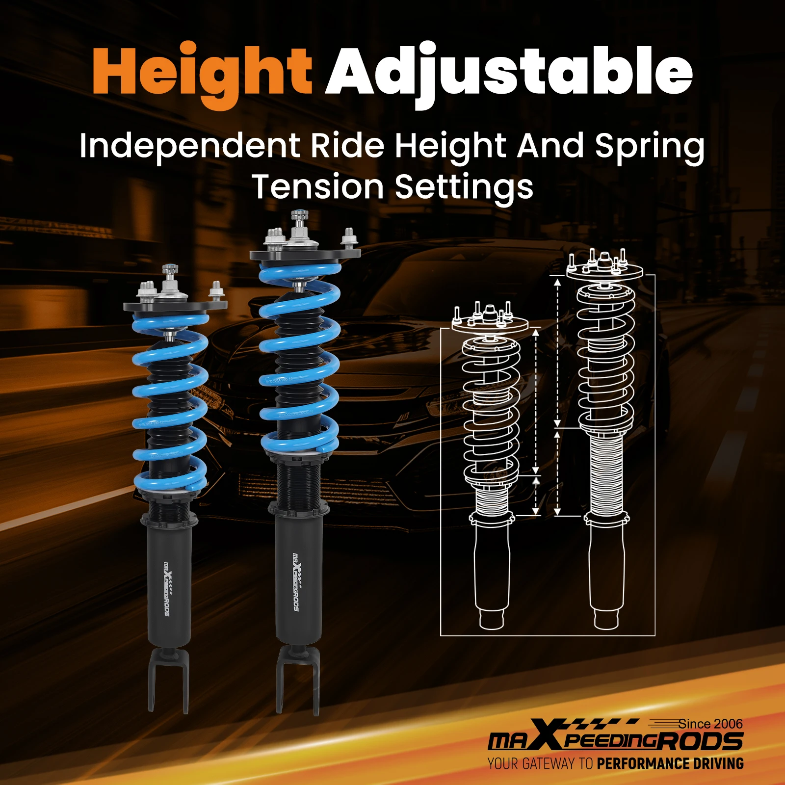 

Комплект койловеров MaXpeedingrods T6 для занижения подвески Lexus LS460 2007-2016 RWD