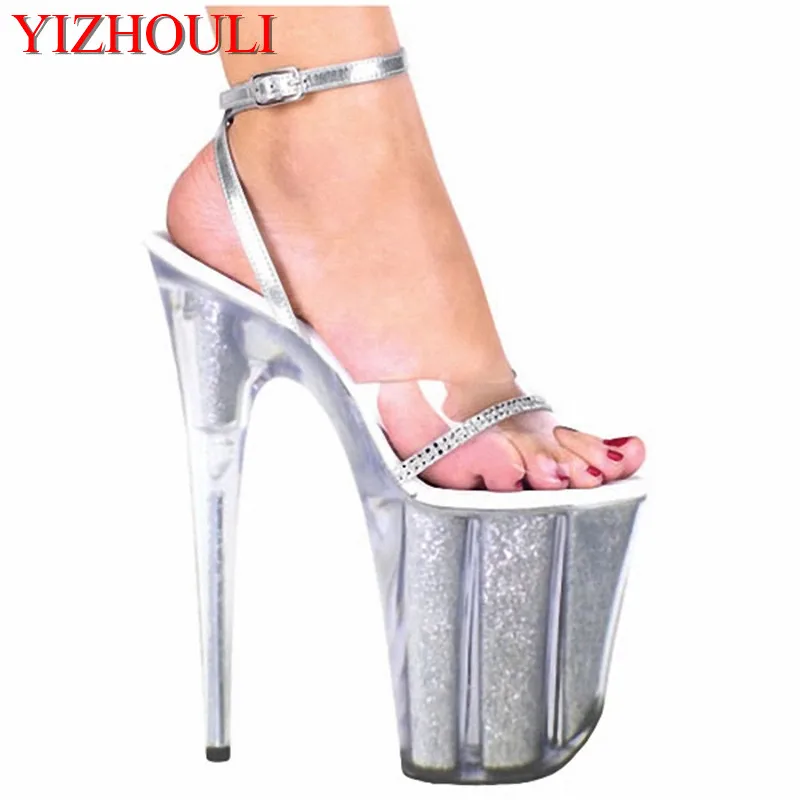 20 cm Sexy Heels, Platform Crystal 8 inch Clear Fashion Sandals, Woman Sexy Club High Heel Sandals