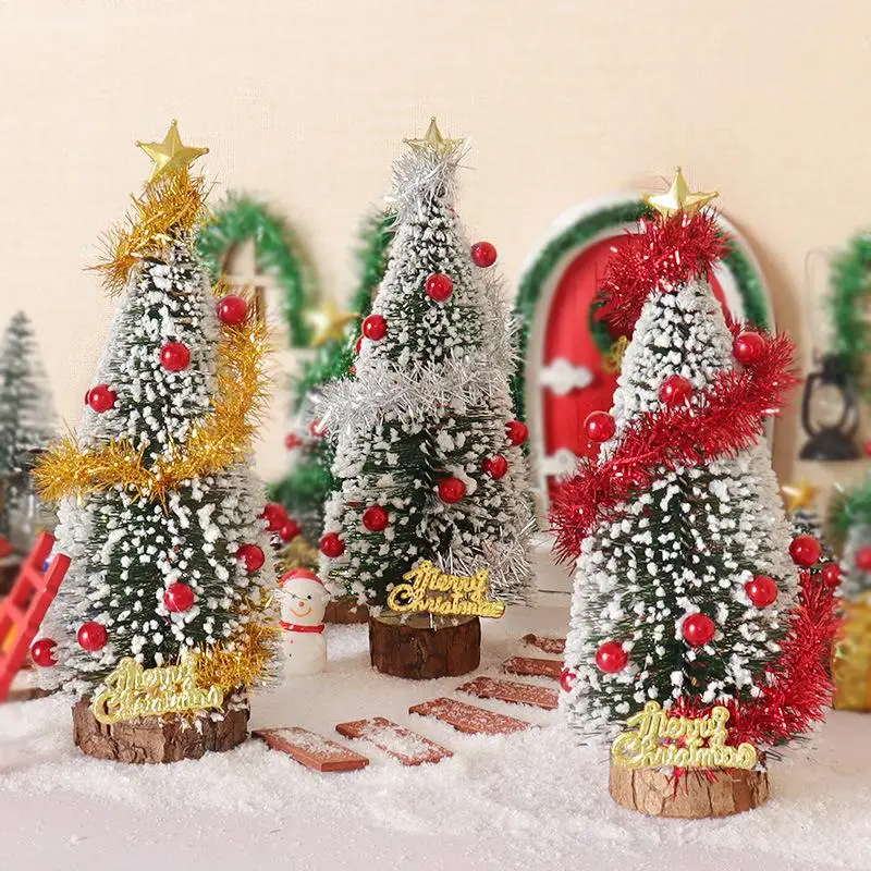 1/12 Dollhouse Mini Christmas Tree Cedar Tree Model Xmas Scene Ornament Doll House Festival Decoration Toys
