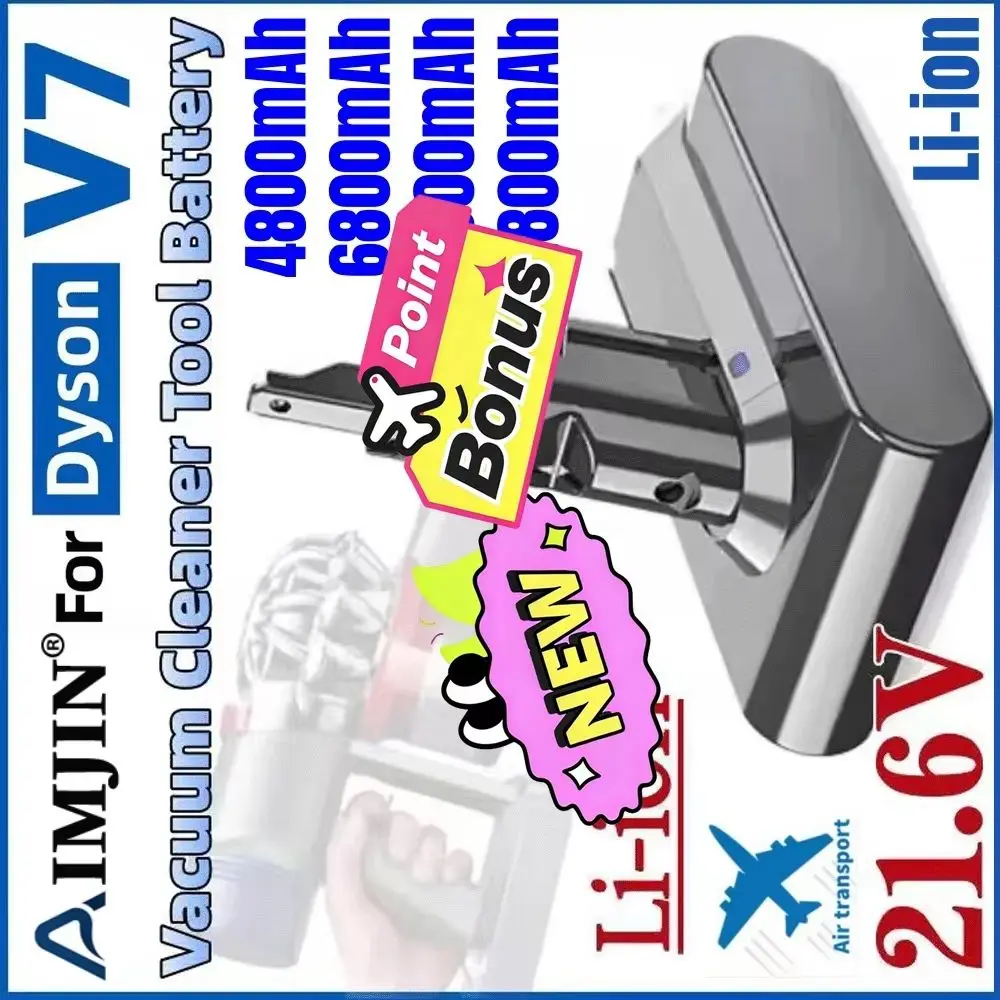 🚧2026 new model suitable for Dyson V7/SV11 series vacuum cleaner battery 21.6V 12800mAh rechargeable Dyson battery accessories