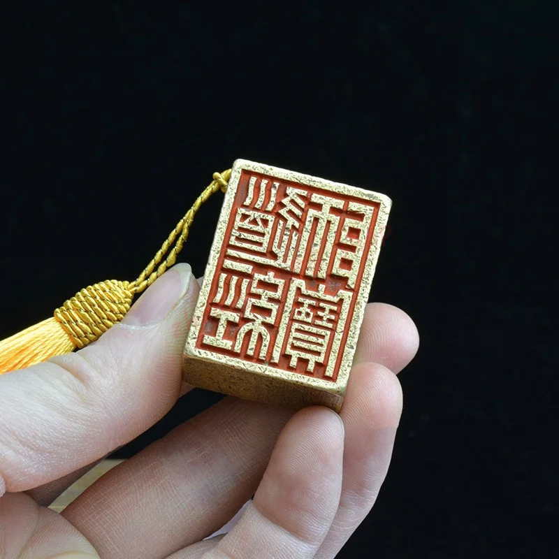 

Old copper seal, Taoist Scripture master's treasure seal, golden light spell, Rune seal, Exquisite solid copper seal 4 × 3cm