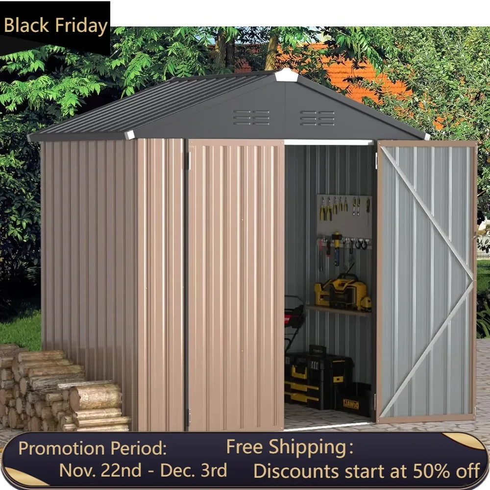 6 x 4FT Outdoor Storage Shed, Lockable Bike Shed,Garden Shed &Tool Shed for Backyard, Patio, Lawn