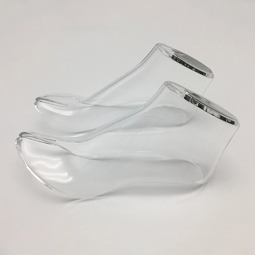 

1 Pair Of Stylish Acrylic High Heels Shoe Display Holder Transparent Portable Rack