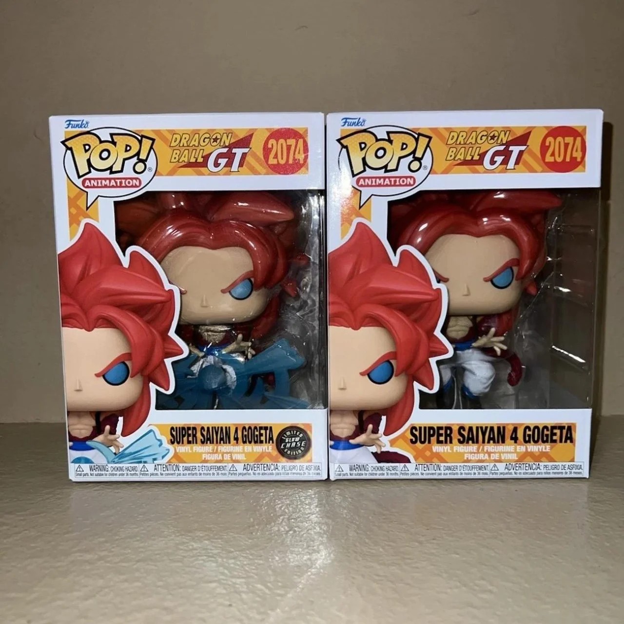 لعبة دراغون بول جي تي أنيمي الشكل سوبر سايان 4 جوجيتا # 2074 (تشيس)(توهج) FUNKO POP تحصيل طبعة محدودة الشكل لعبة هدية
