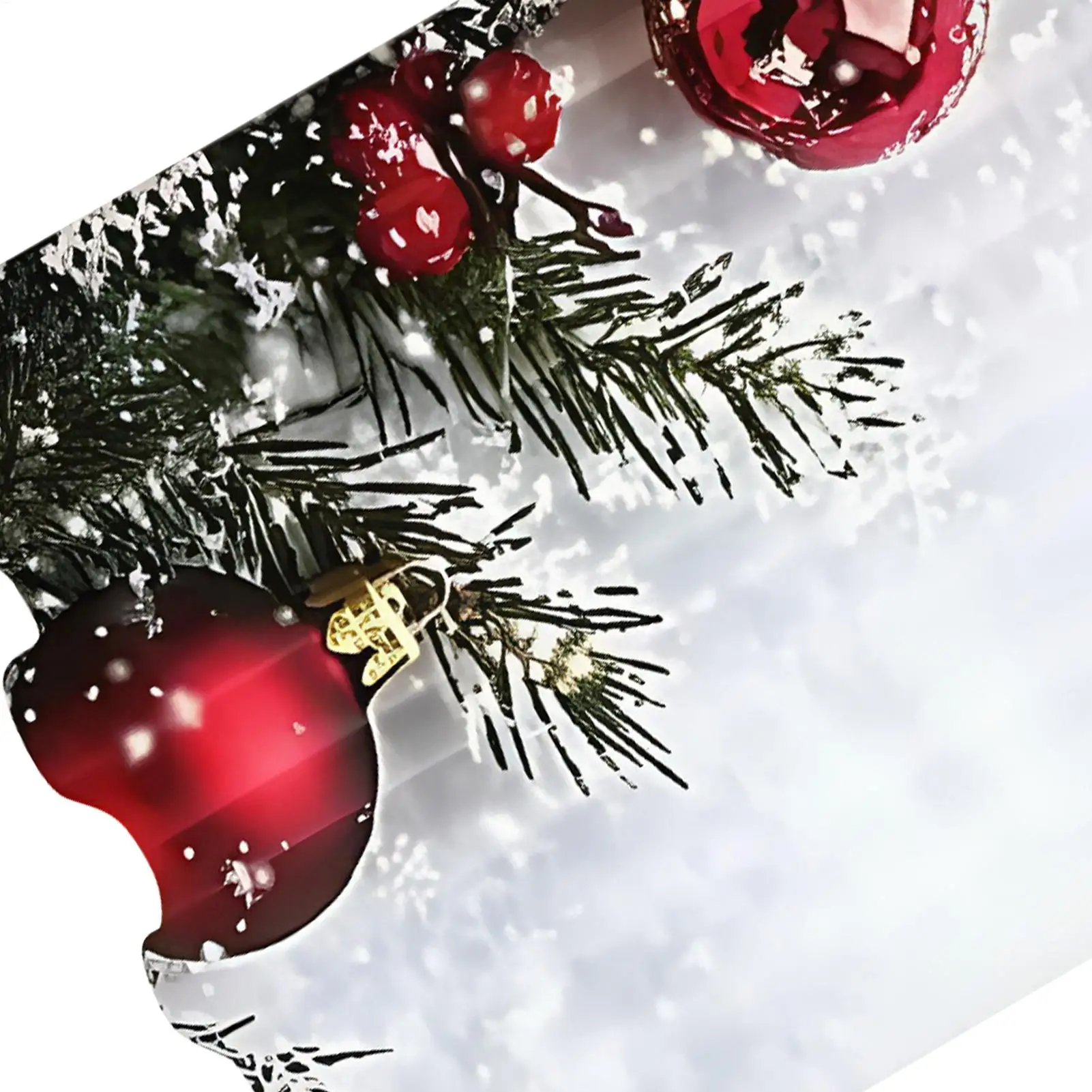 

Рождественские шторы для гостиной, комплект из 2 предметов, оконная крышка с принтом шаров, 2D плоские праздничные шторы с принтом, снежинкой и сосновой веткой